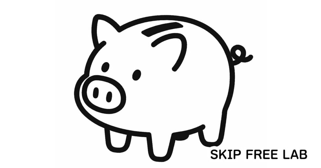 退職後の年金の切り替えや保険料免除制度など、お金に関する制度を象徴するブタ型貯金箱のイラスト