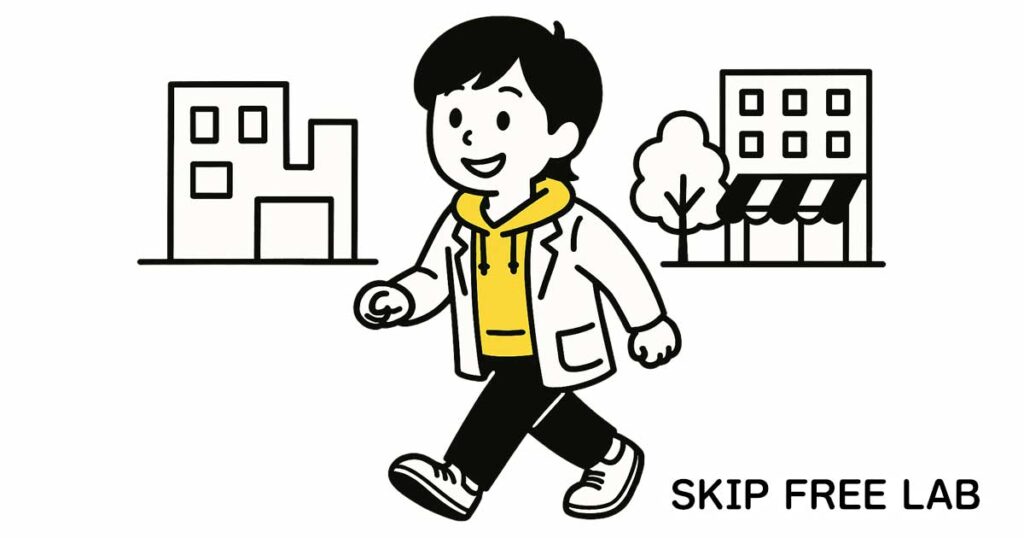 街中を観察しながら歩くもえみそ